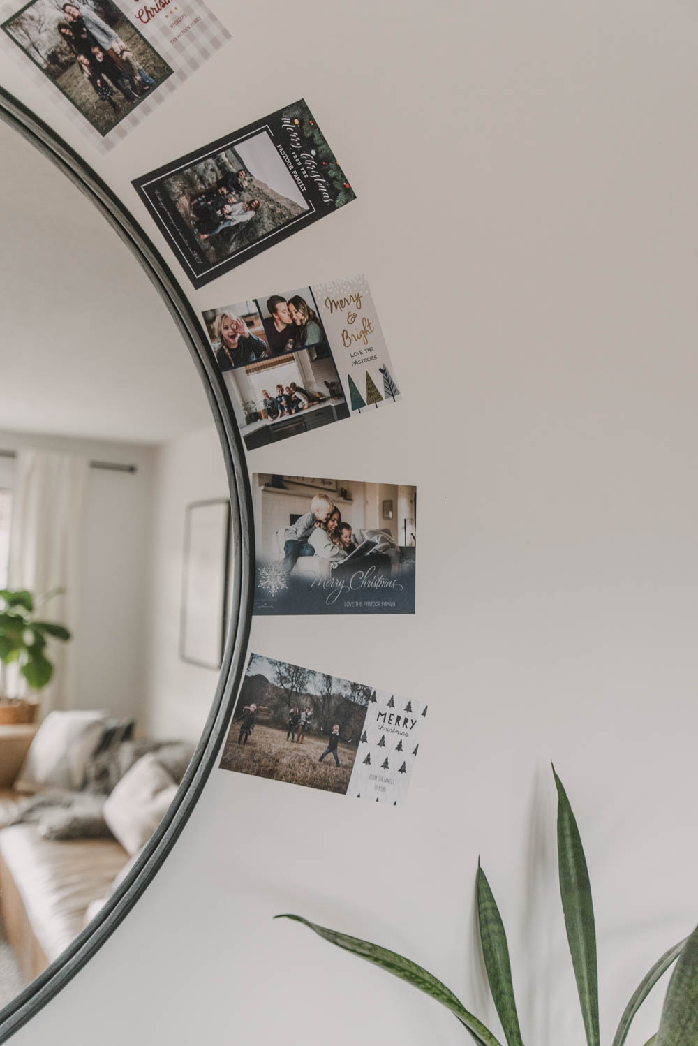 Display Holiday Cards Around A Mirror
