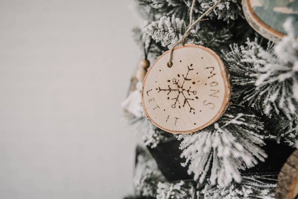 Wood Burned Wood Slice Ornaments