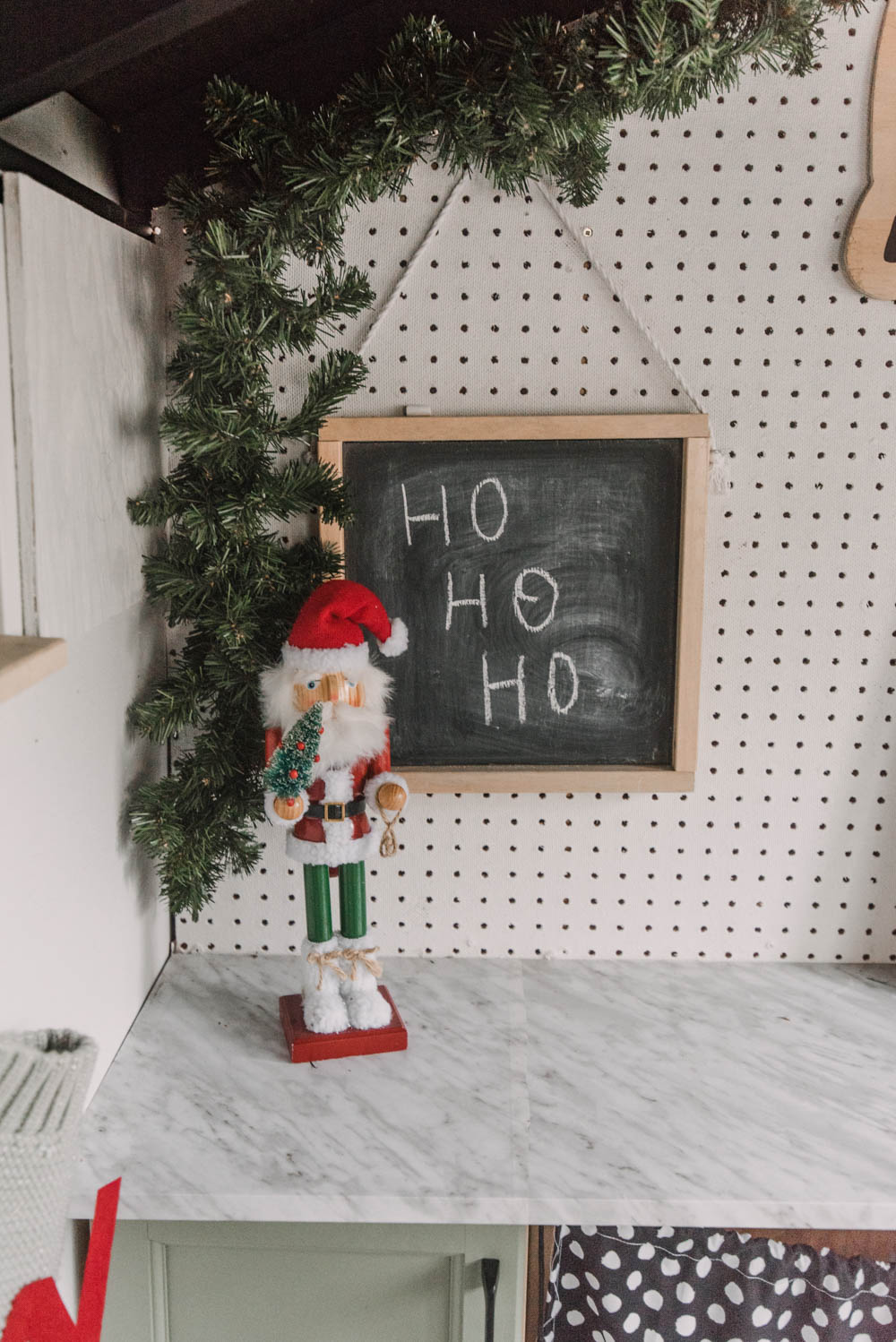 Christmas decorations for a kids playhouse
