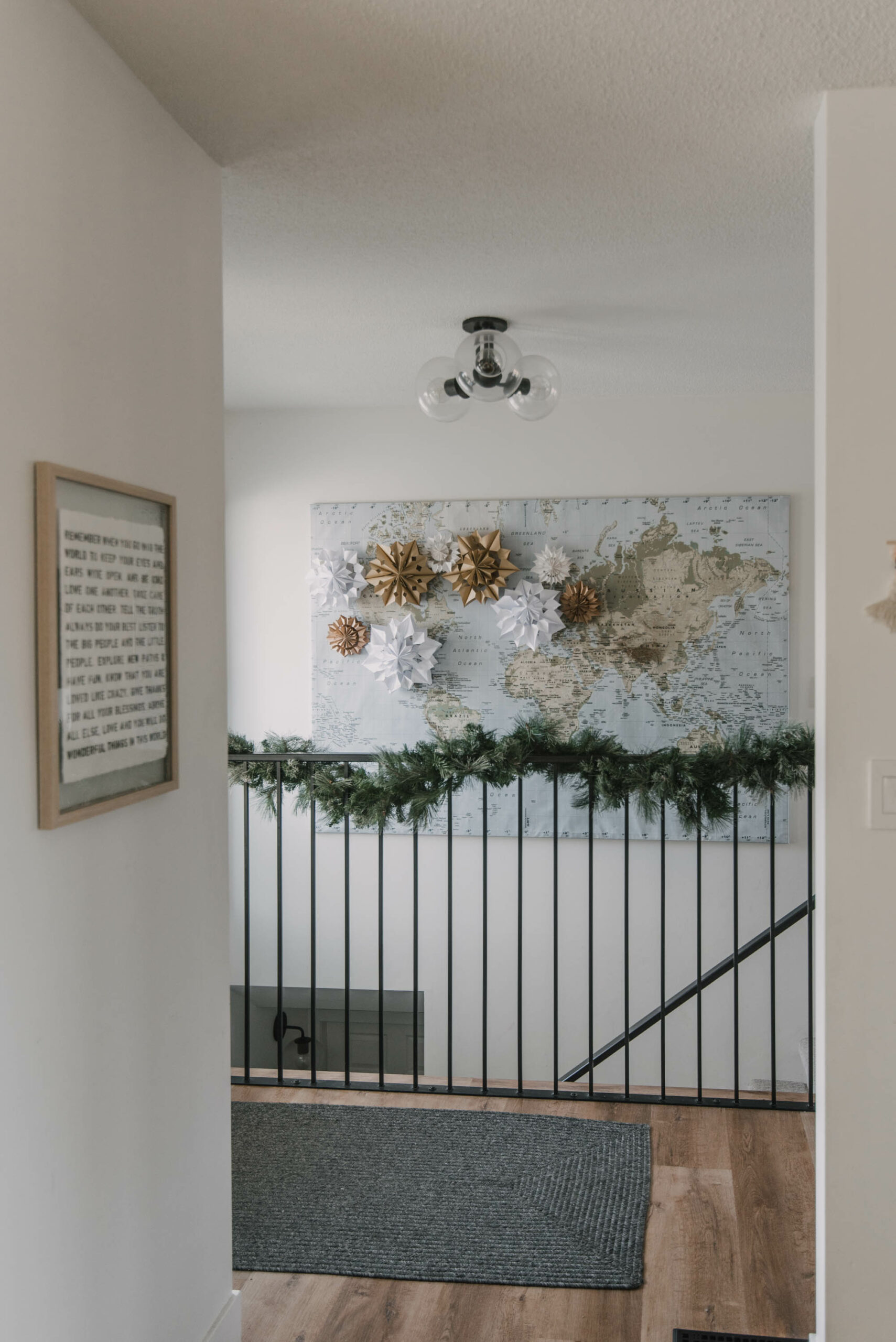 Paper Bag Snowflakes Installation