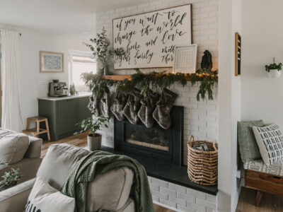 Simple Holiday Mantel Decor