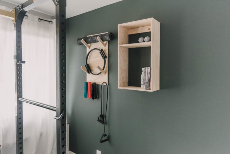 wall mounted exercise storage shelves