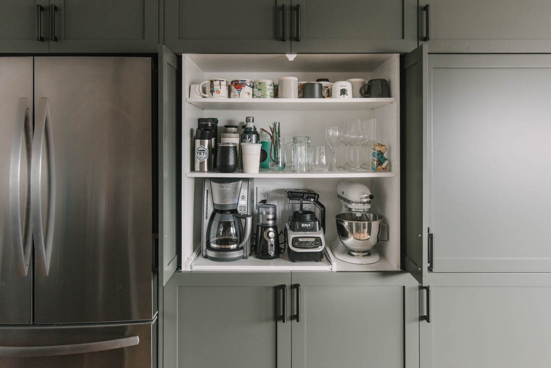 DIY Appliance Garage with Pull Out Shelf