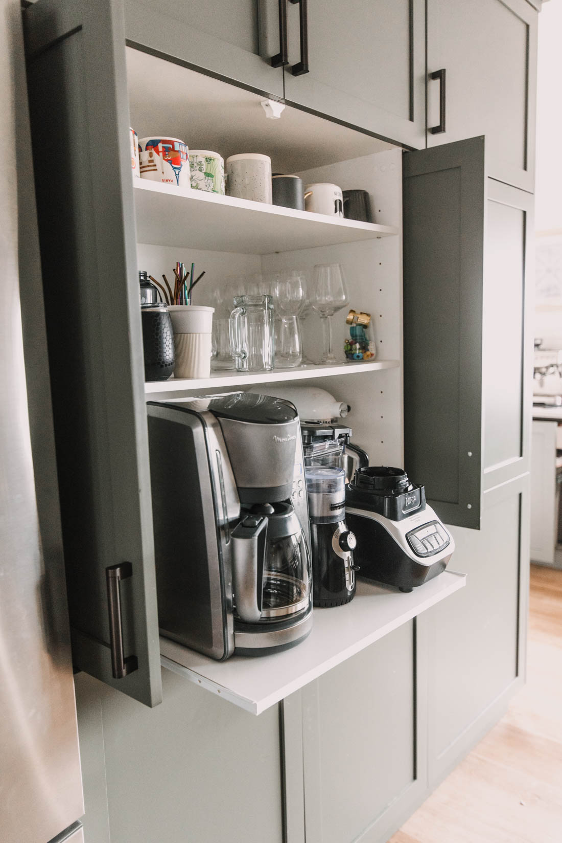 DIY Appliance Garage with Pull Out Shelf