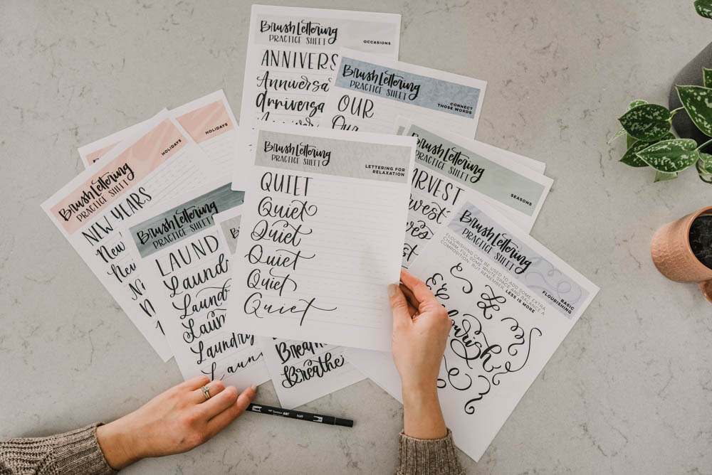 printed pages from the 'steal my lettering' bundle