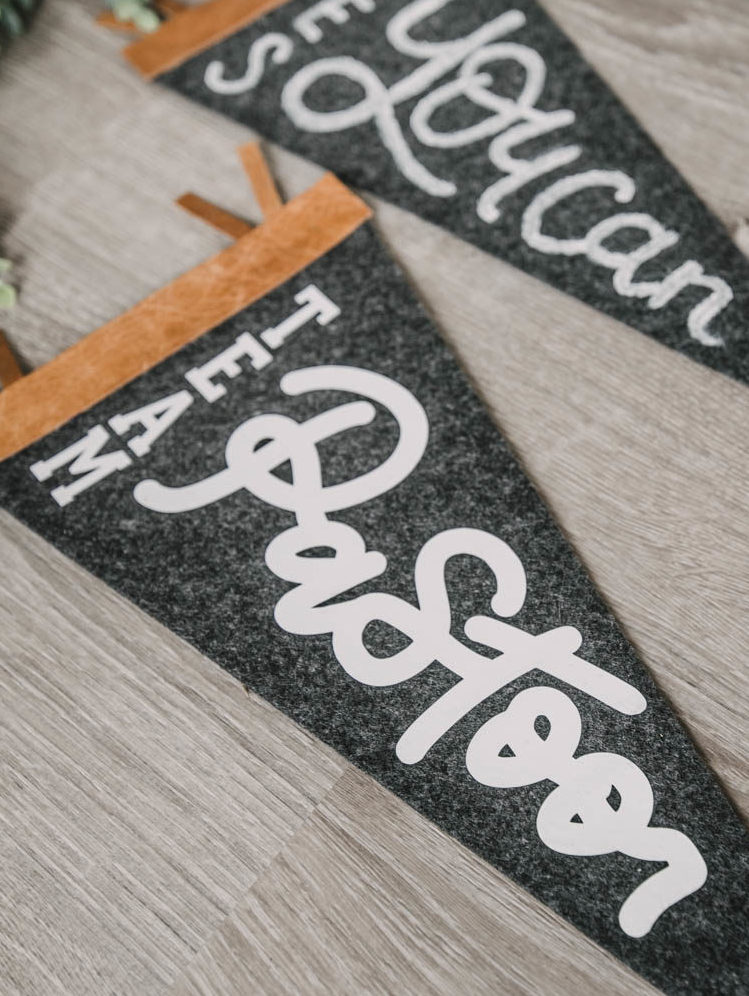 DIY Leather and Felt Pennants