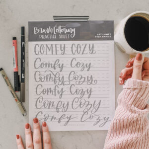 Comfy Cozy Free Printable Lettering Practice Sheet