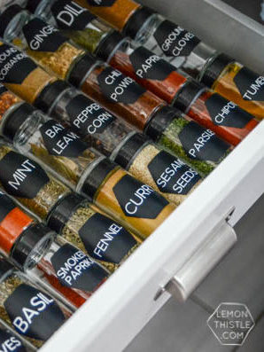 DIY Spice Drawer Labels
