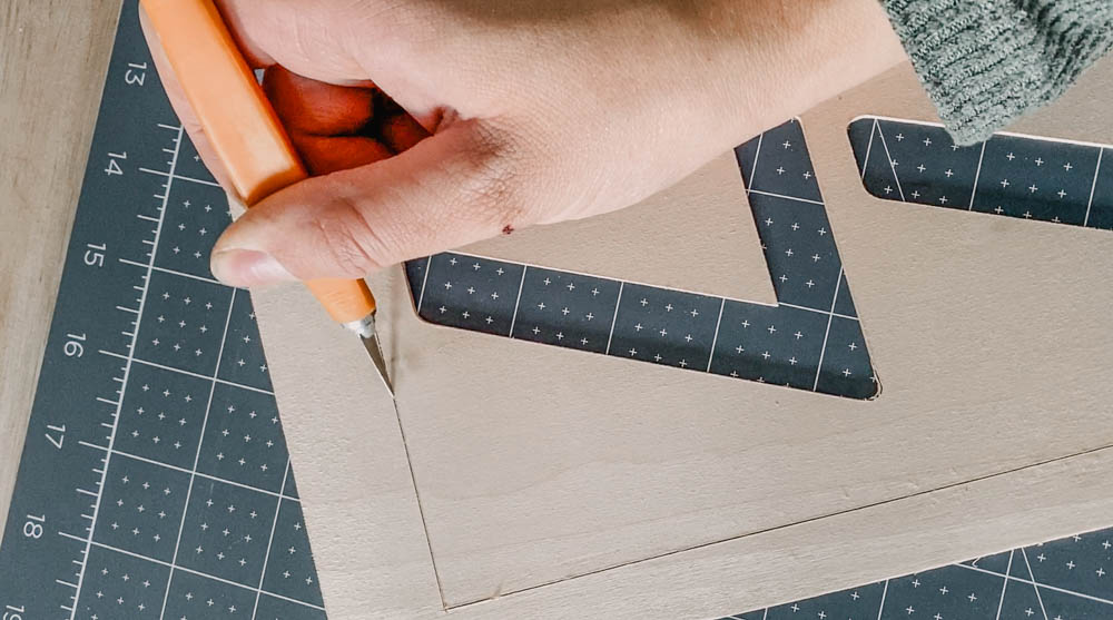 Removing the Wood cuts from the mat