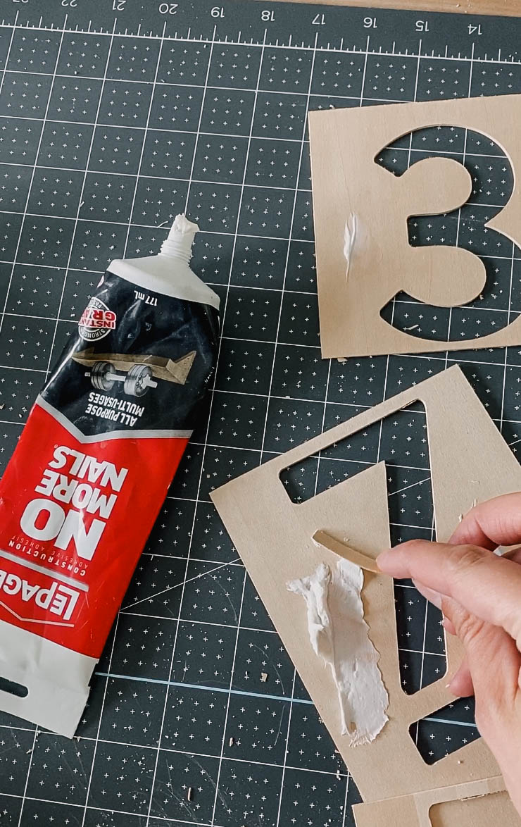 how to attach thin wood to mimic metal address signs