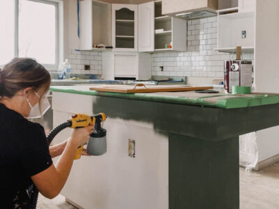 Painting Kitchen Cabinets with a Sprayer