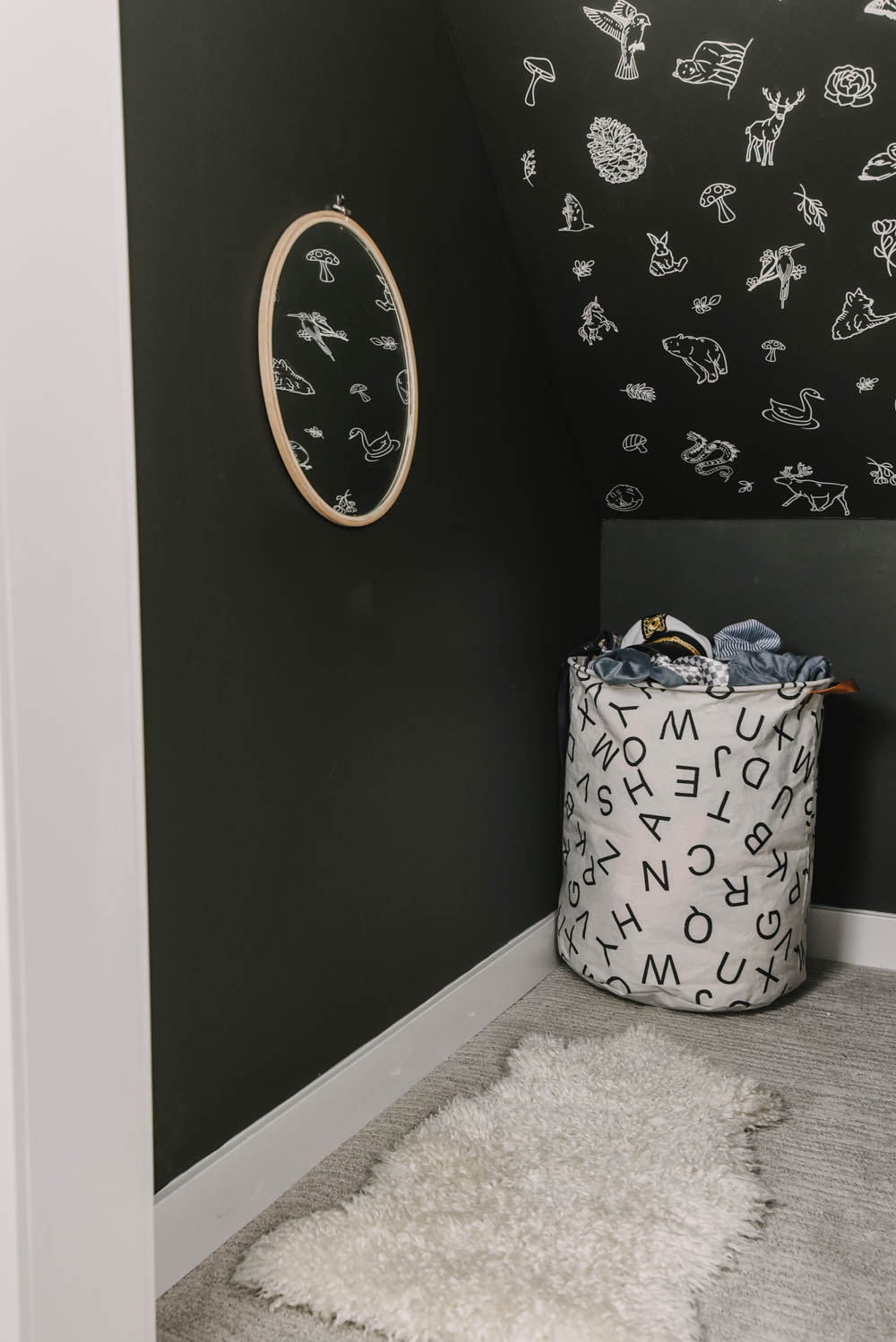 Under Stairs Nook Turned Kids Playroom dressup space
