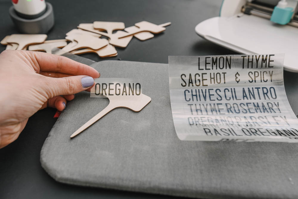 DIY Garden Markers with bamboo plant picks and iron on vinyl