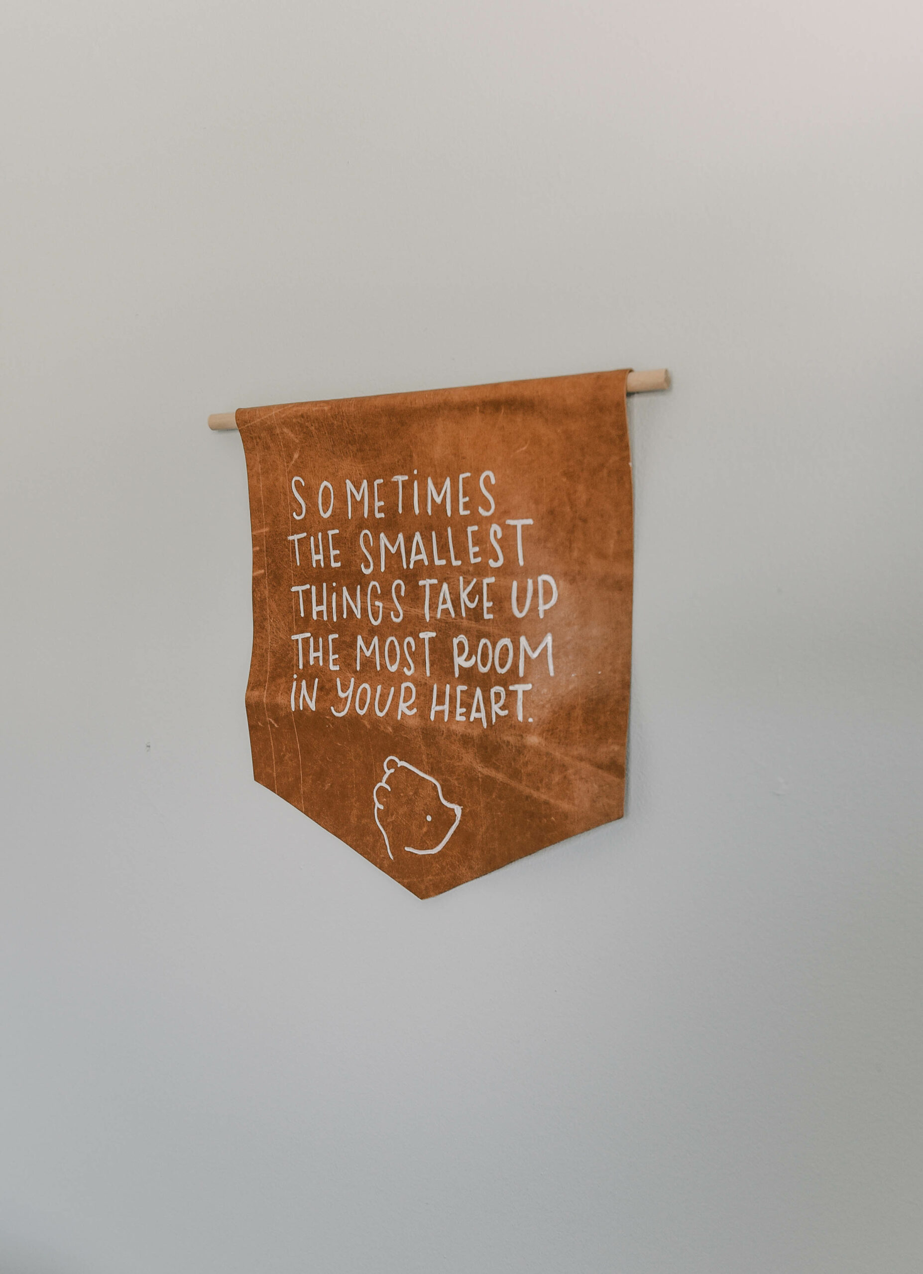 Modern Leather Pennant DIY with Winnie The Pooh Quote