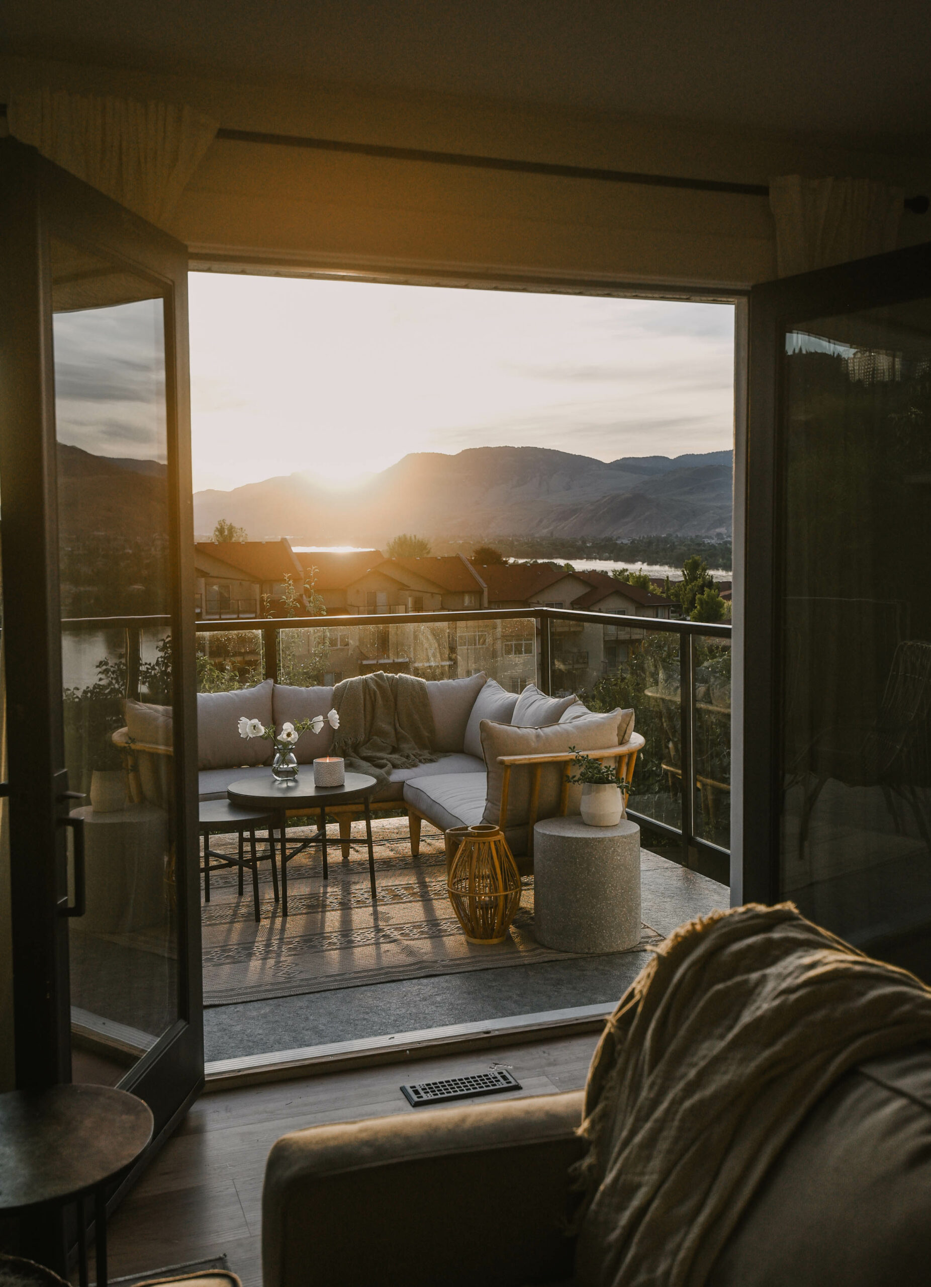 french doors open to deck