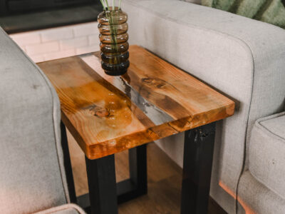 DIY Live Edge Table with Resin River