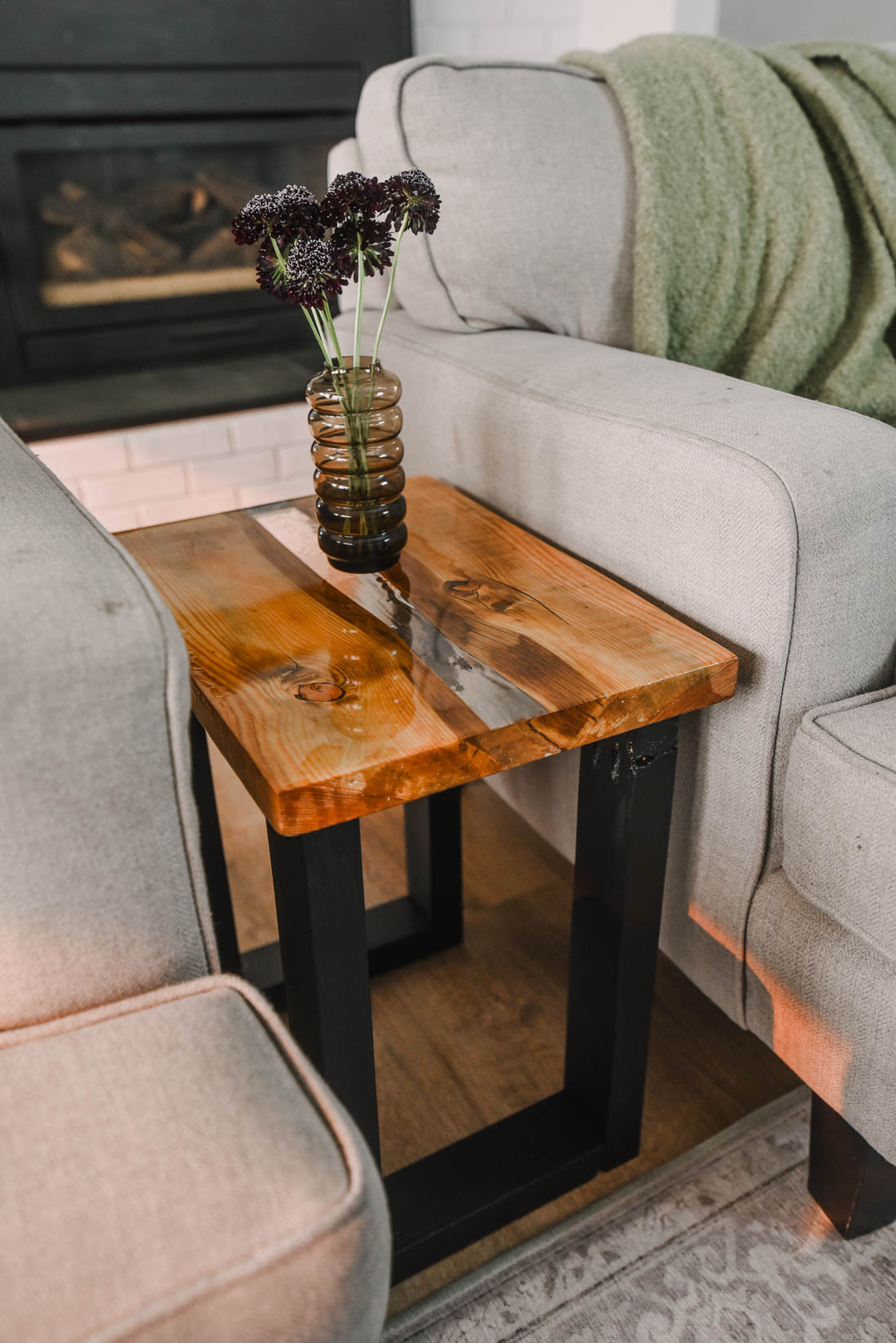 DIY Live Edge Table with Resin River