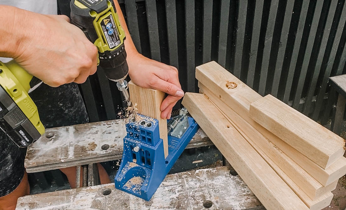 DIY table legs for the resin river table top