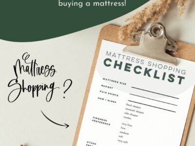 mattress shopping checklist on clipboard