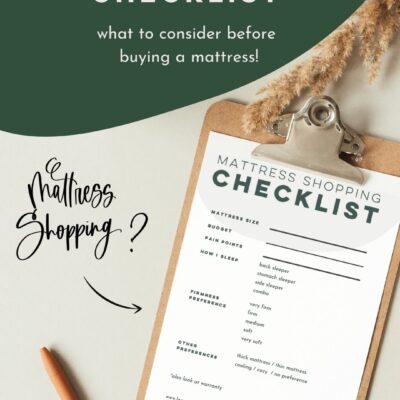 mattress shopping checklist on clipboard
