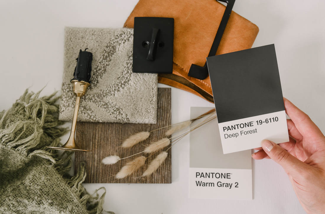 Choosing paint colours for a room makeover using a mood board