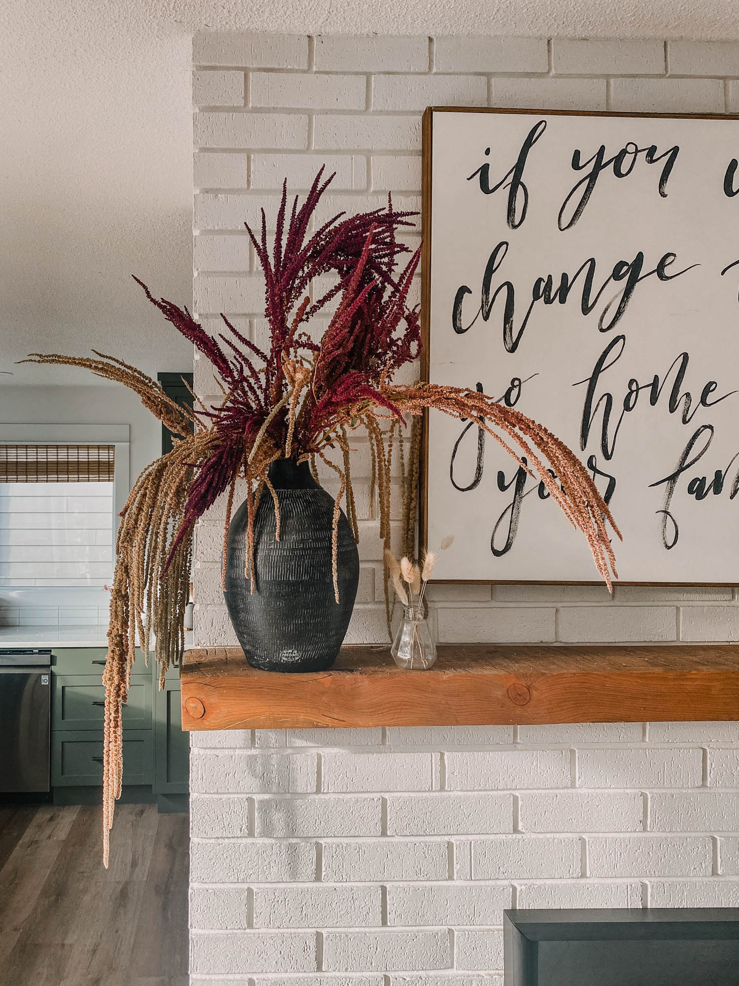 Dried Amaranth for fall decor