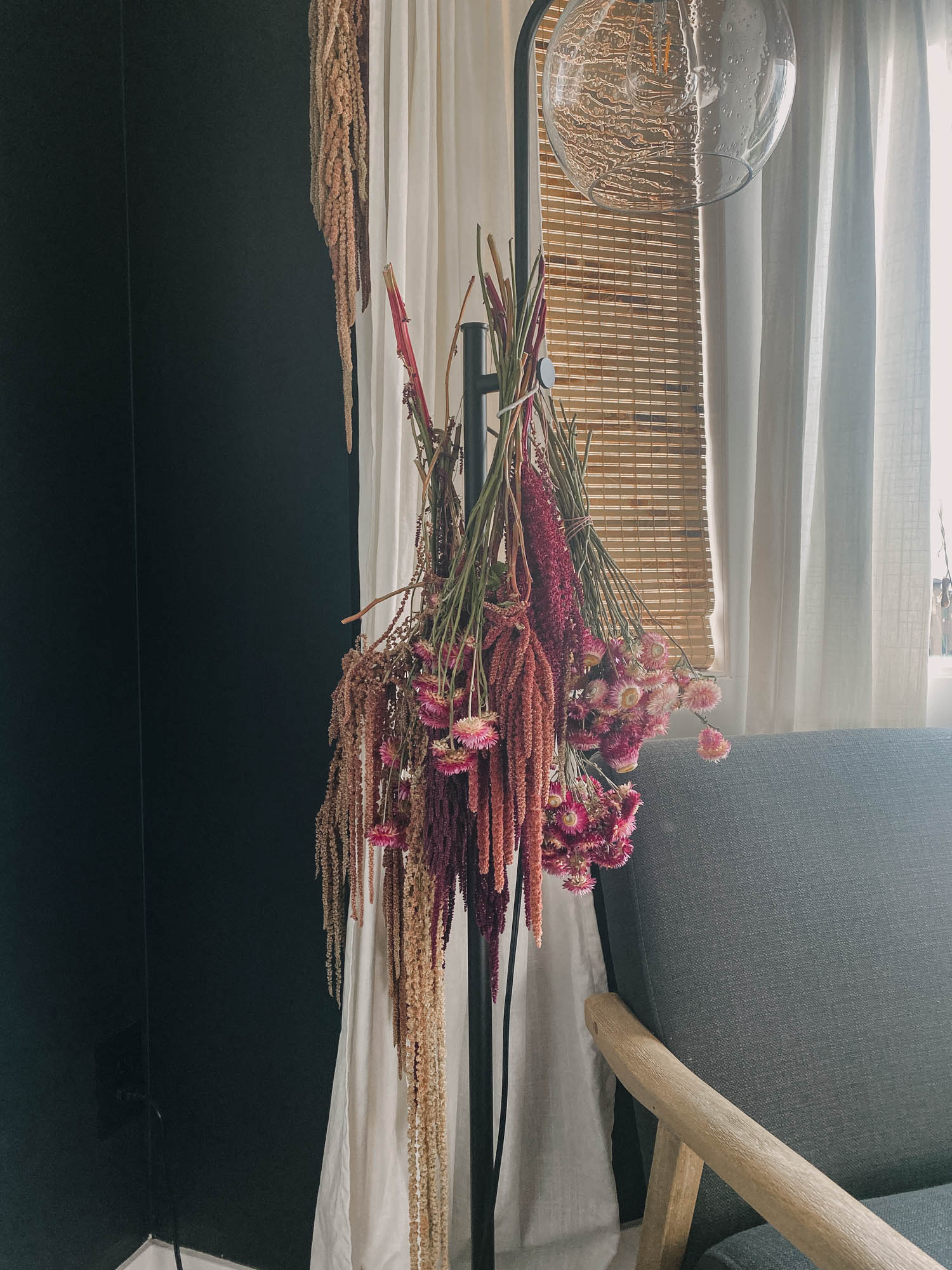 hanging florals to dry them