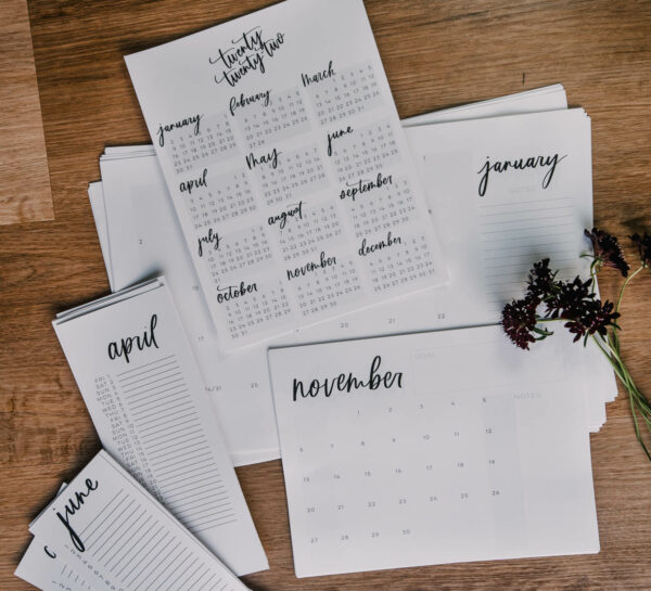 5 Modern Printable Calendars for 2022