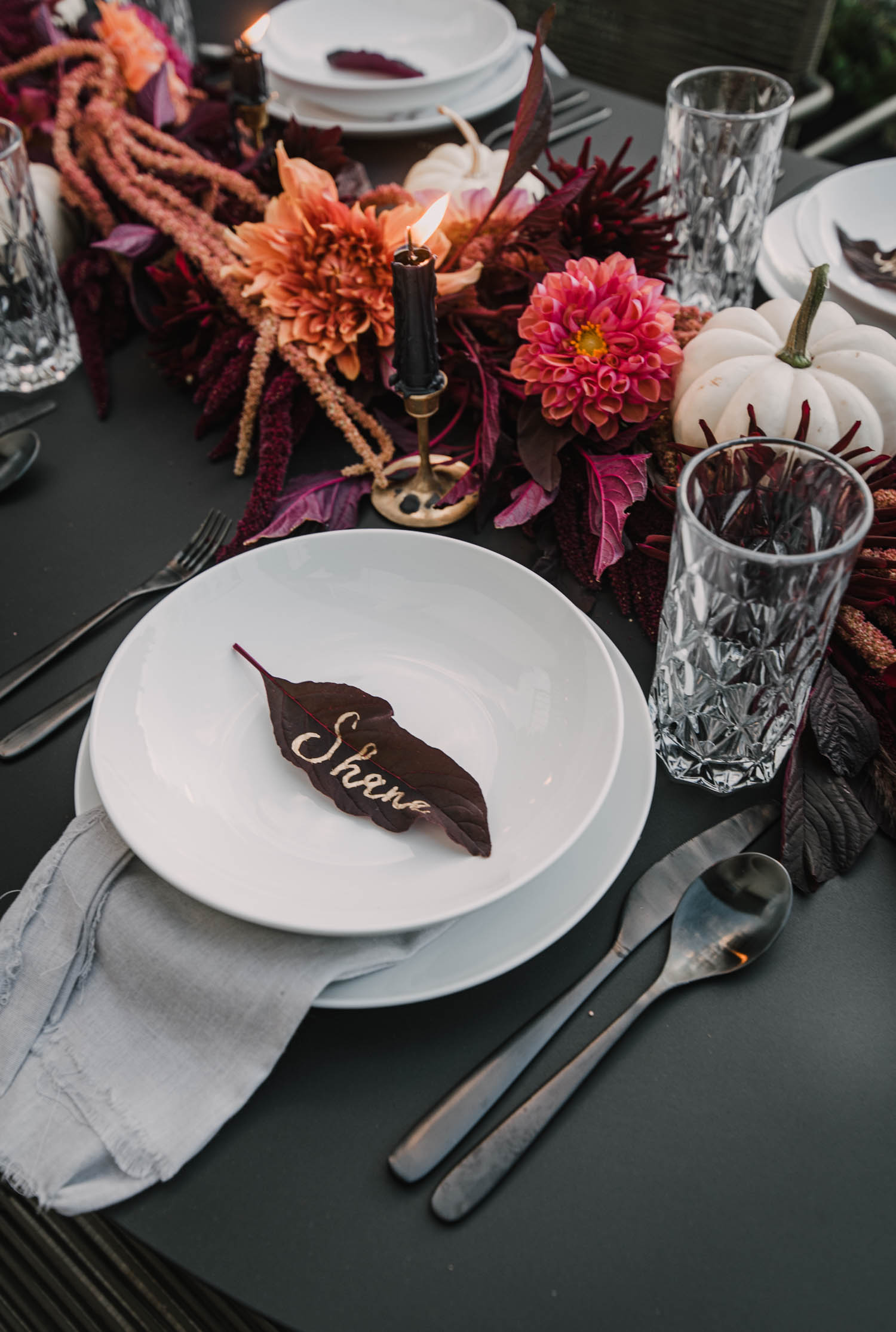 Love the Dark autumn tablescape