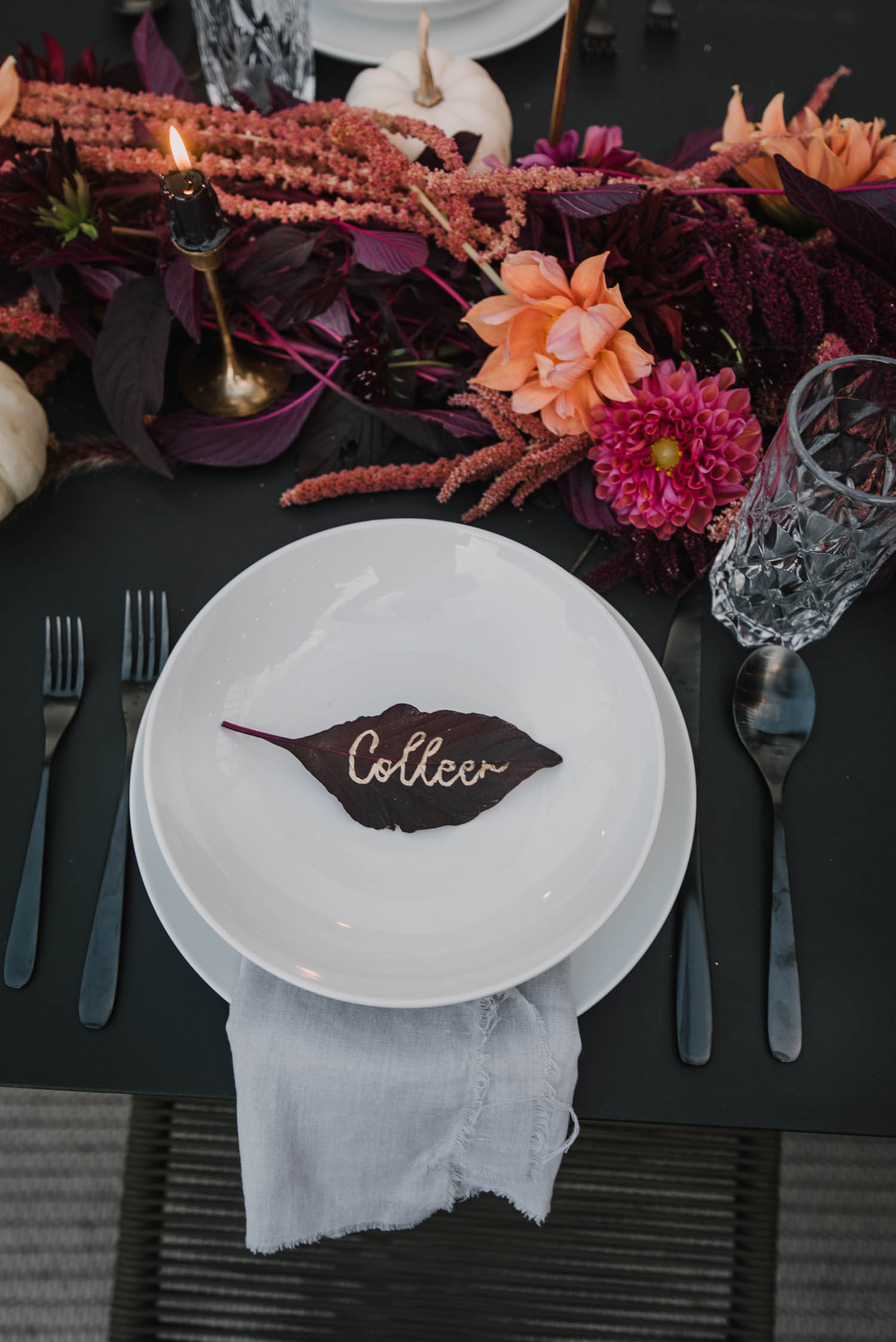 Dark Autumn Tablescape Design 