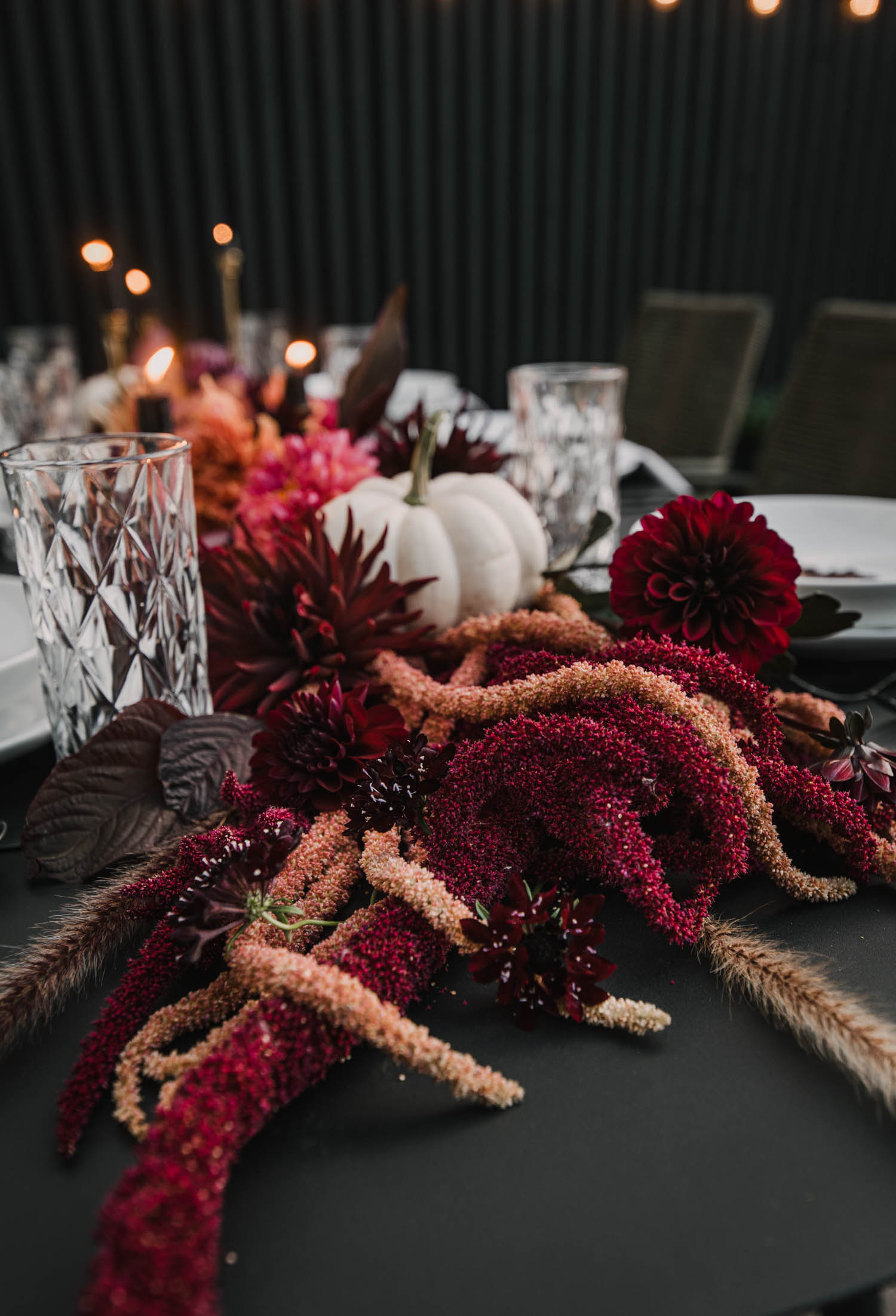 Moody Red and Orange Fall Tablescape with a Twist