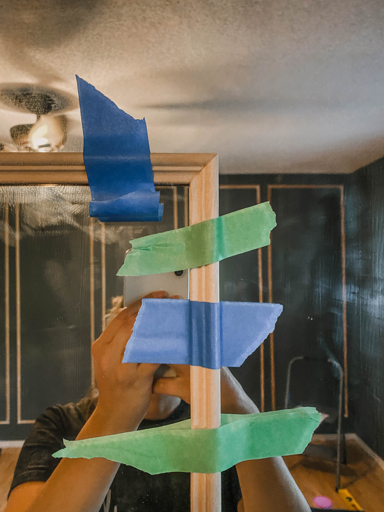 Adding trim to mirror doors