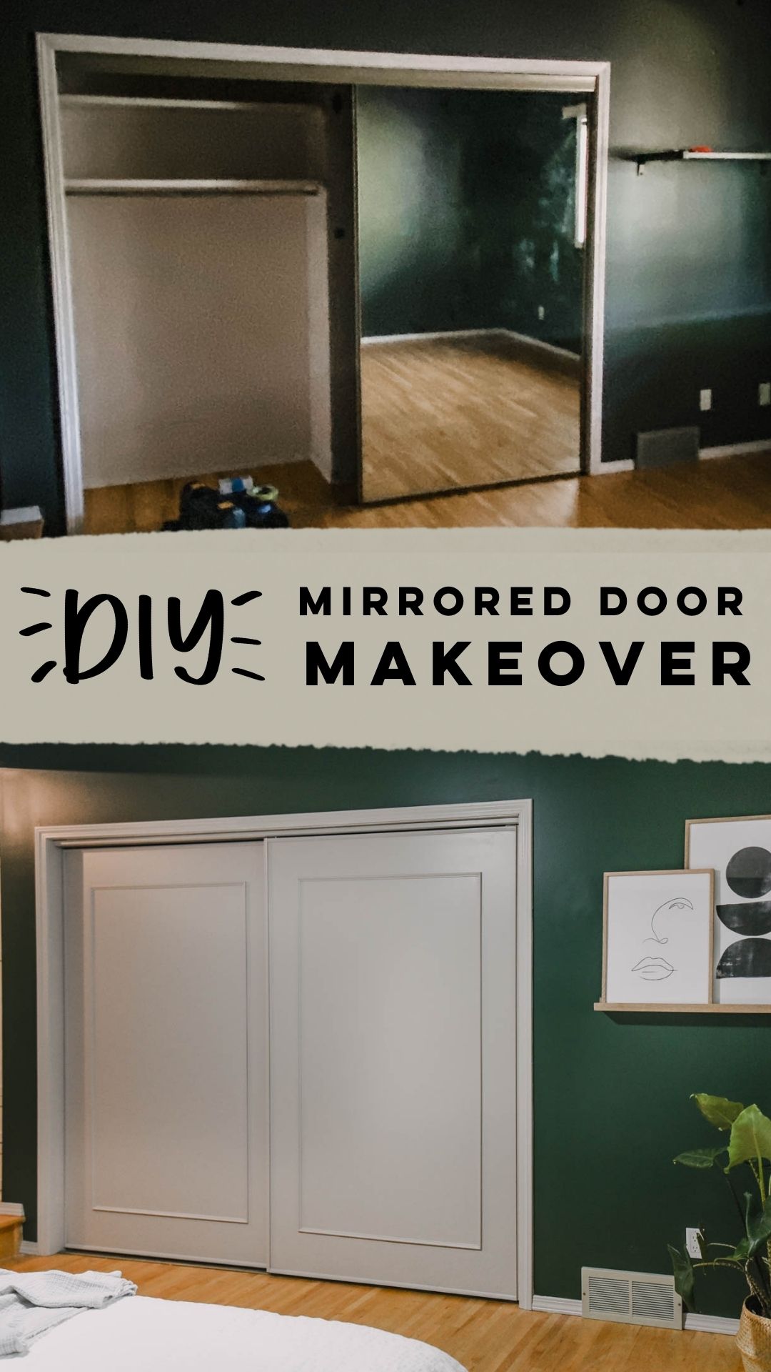 adding trim and paint to mirror doors