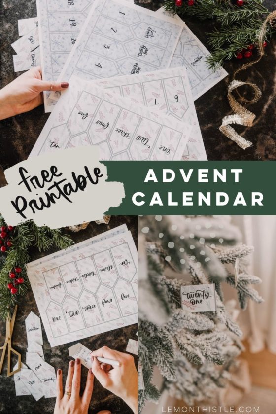 Free Printable Advent Calendar | Activity Advent Tips - Lemon Thistle