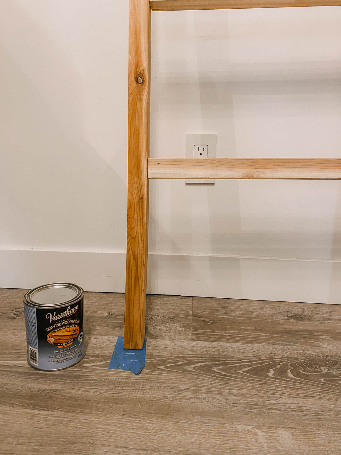 Clear finish on cedar blanket ladder