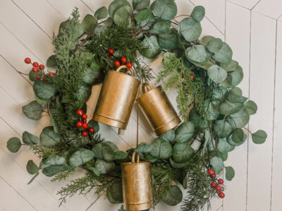 Beautiful Modern Christmas Wreath from dollar store craft supplies