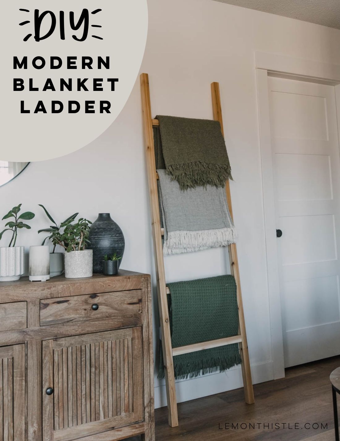 Modern Blanket Ladder DIY Tutorial