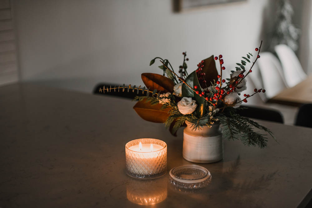 Modern Holiday floral arrangement