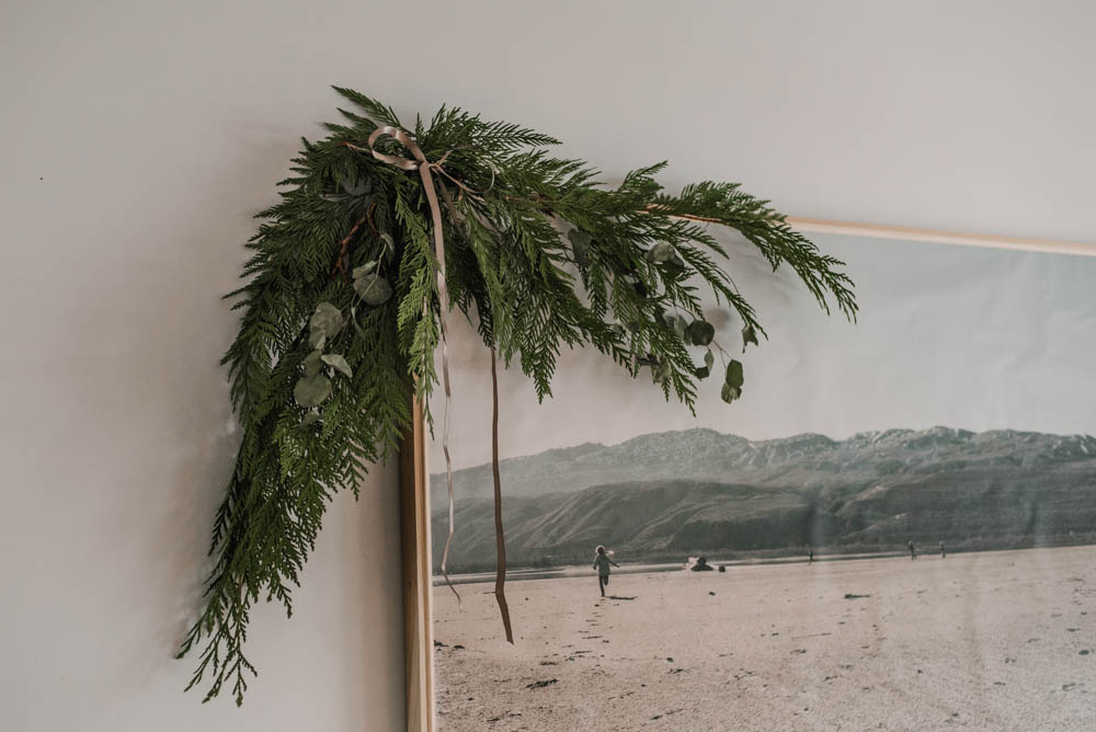 Simple cedar swag for holiday decor