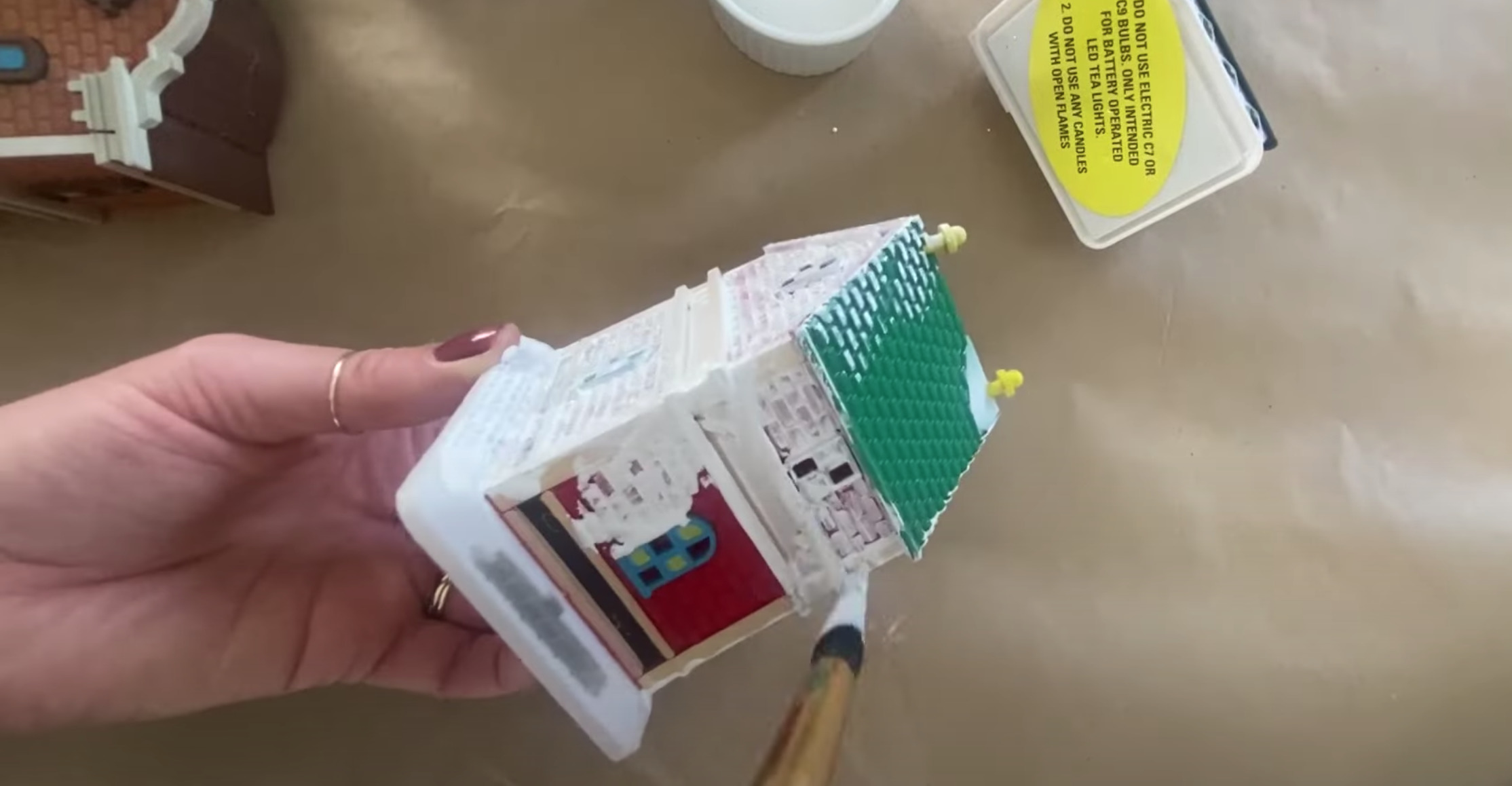 Modernize a dollar store christmas village with paint