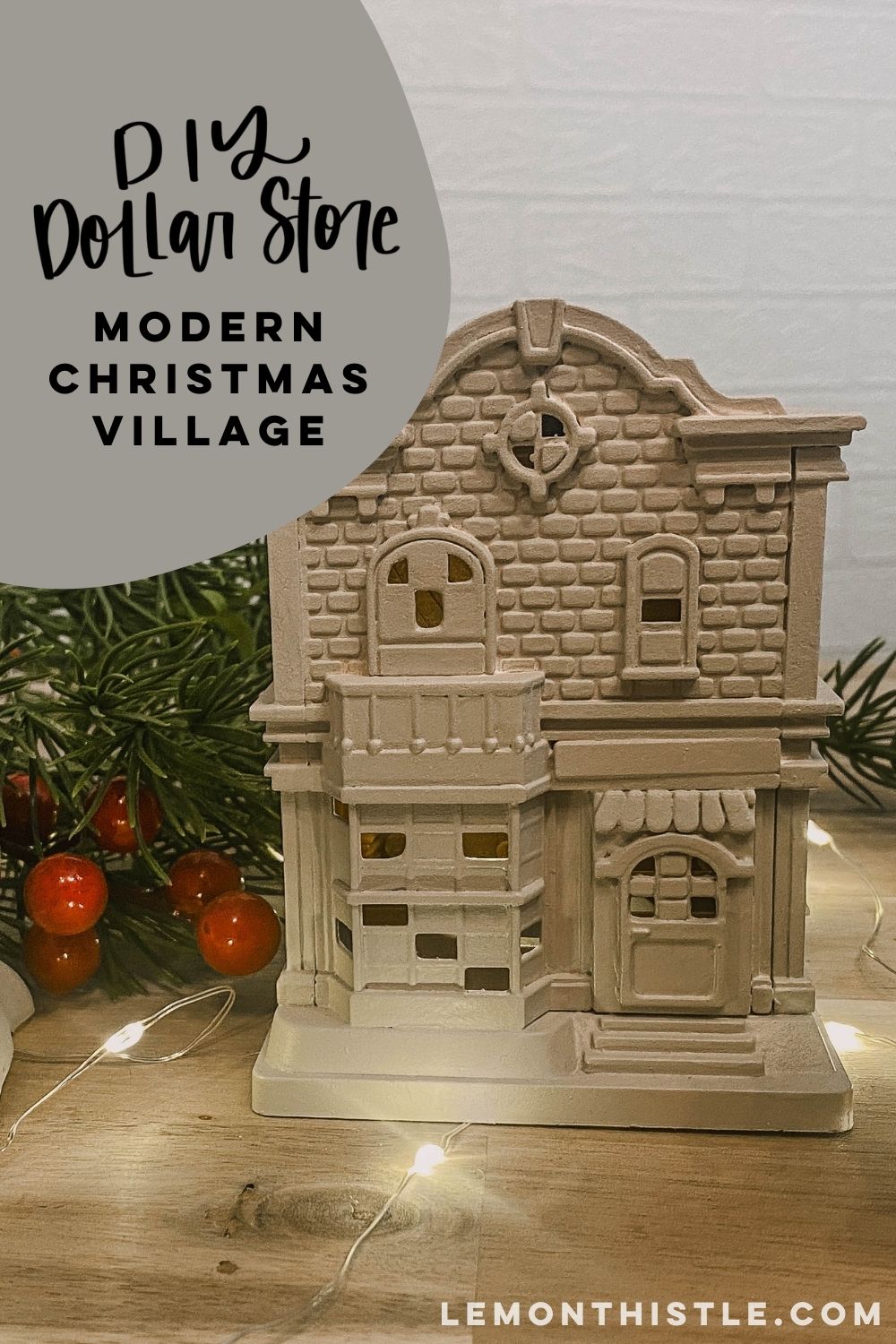 Modern DIY Christmas Village from the Dollar Store