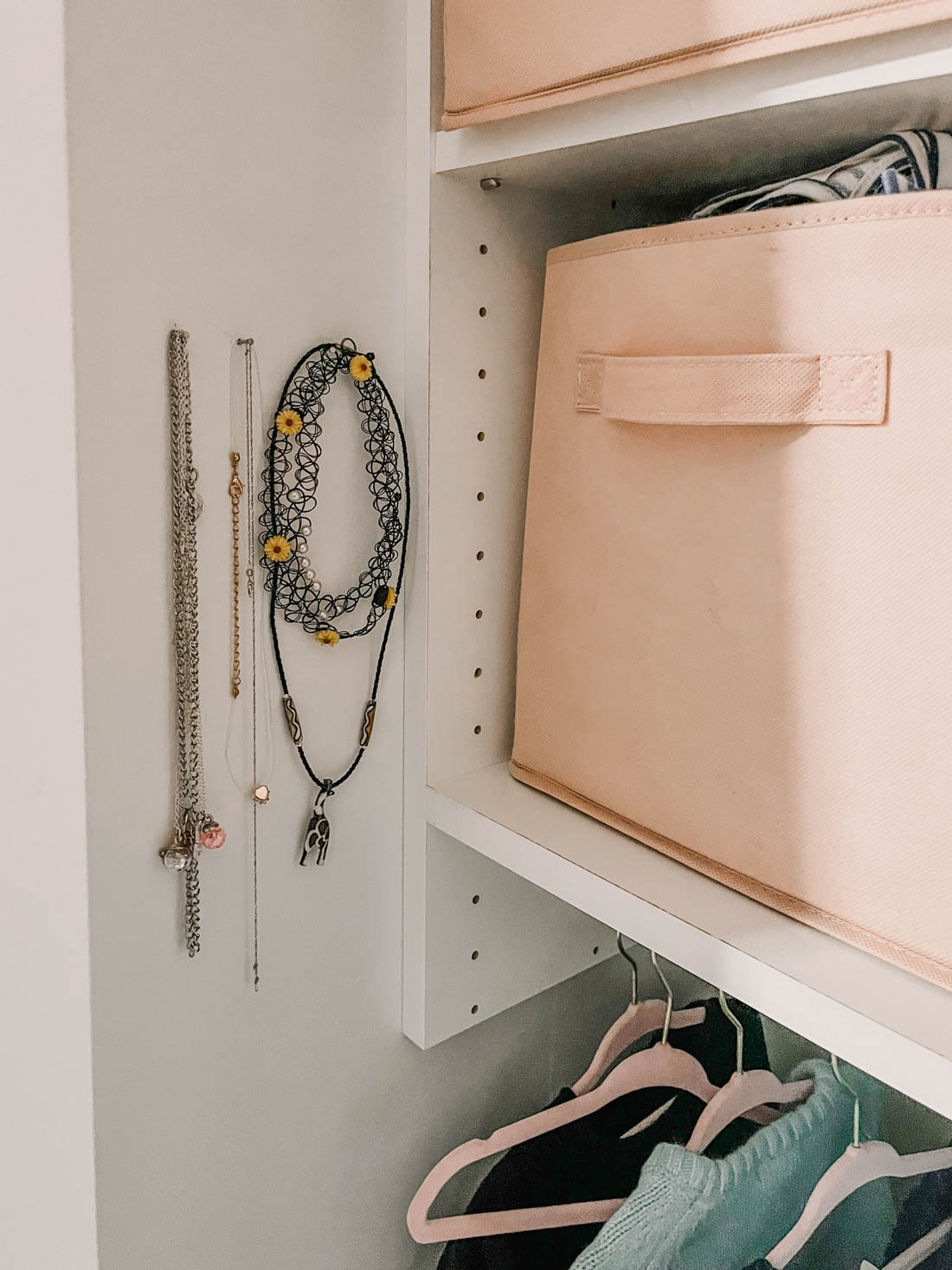 Maximize closet space with hooks
