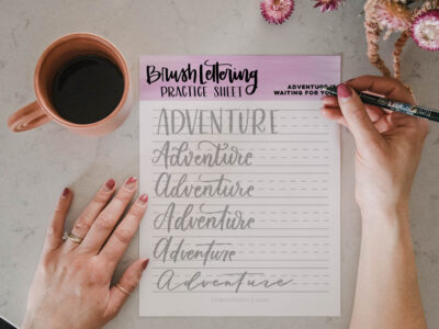 Adventure practice sheet for hand lettering
