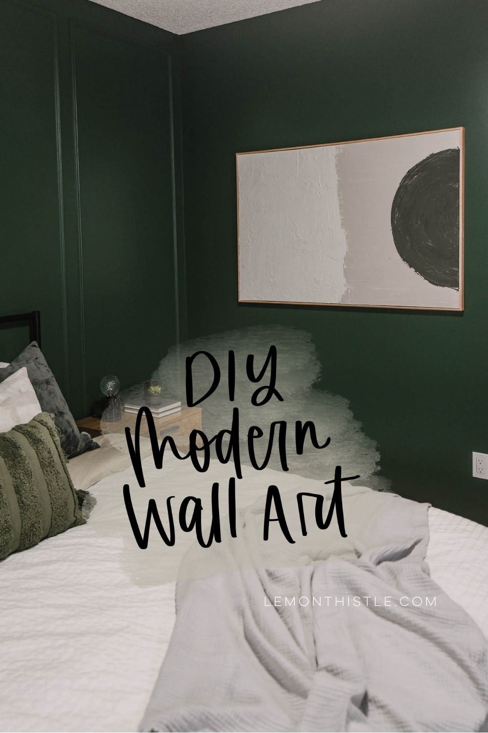 DIY Modern Art made with drywall mud for texture