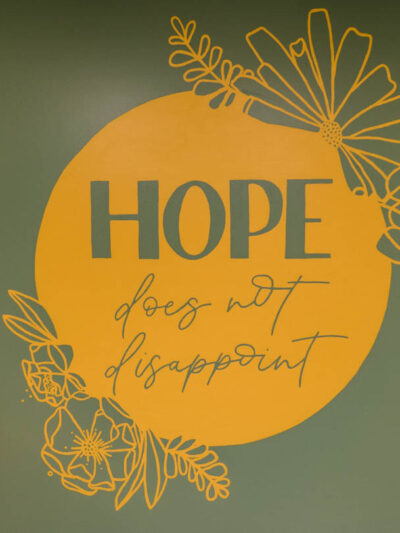 Hope does not disappoint floral mural