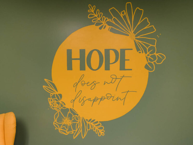 Hope does not disappoint floral mural