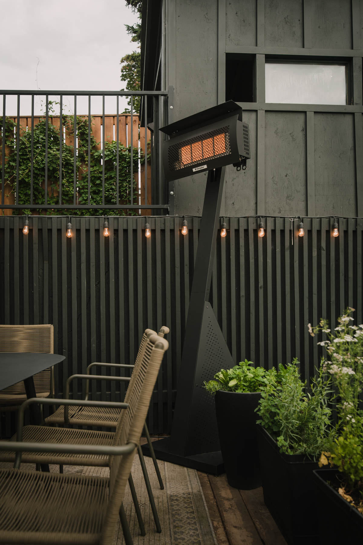 Patio heater to warm outdoor entertaining space