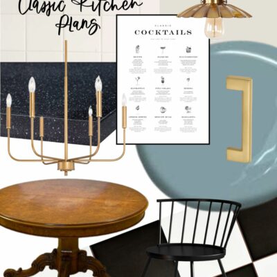 Classic Kitchen Plans with Blue Cabinets