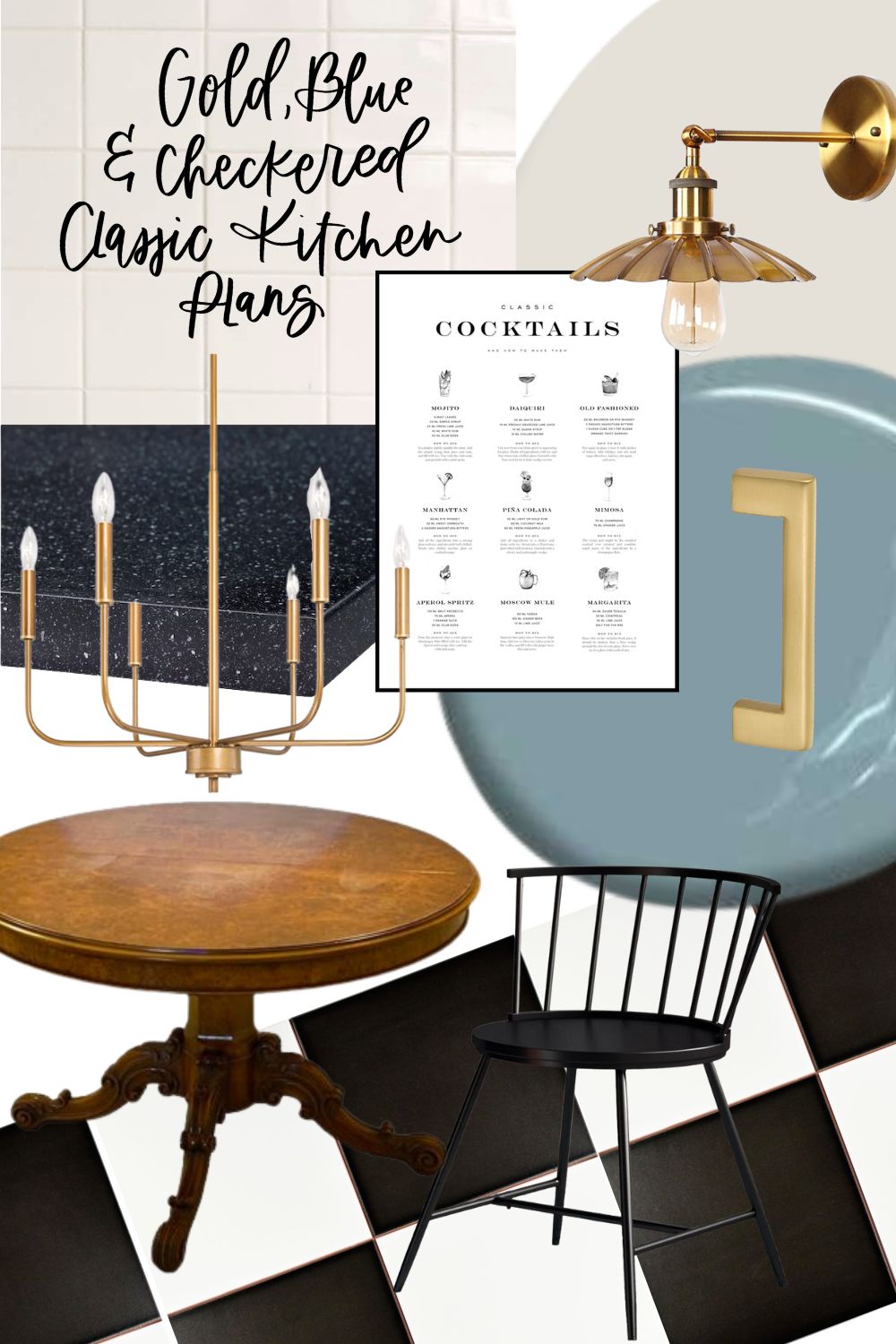 Classic Kitchen Plans with Blue Cabinets