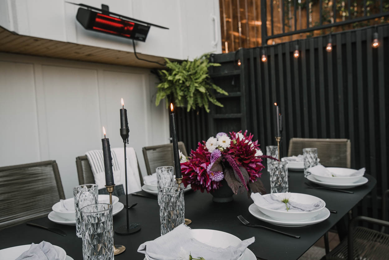 dark and moody outdoor tablescape
